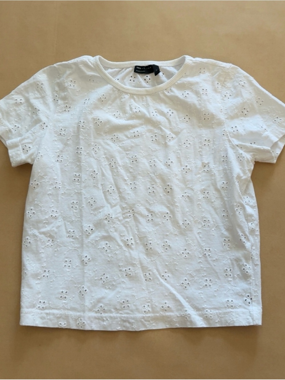 ASOS White Eyelet Short Sleeve Tee